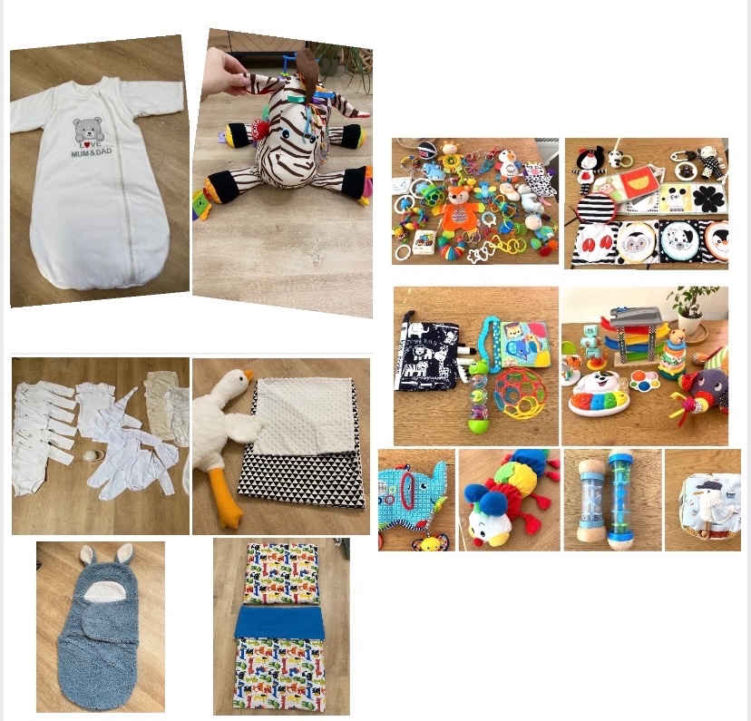Výbavička pro miminko-fusaky,deky,hracky,oblečky