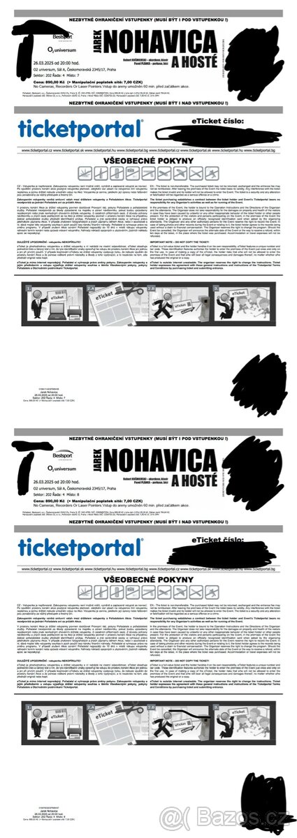 Prodám 2 lístky
