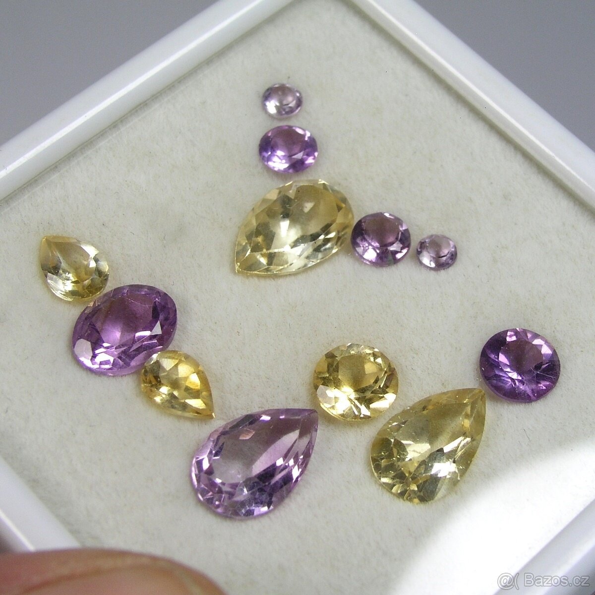 Citrín + Ametyst- SADA - 14,66 ct.