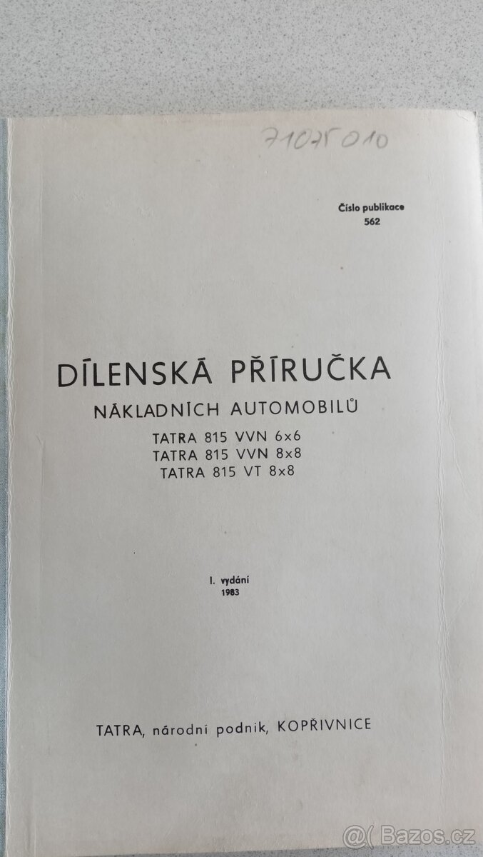 Dílenská příručka nákladních automobilů T-815