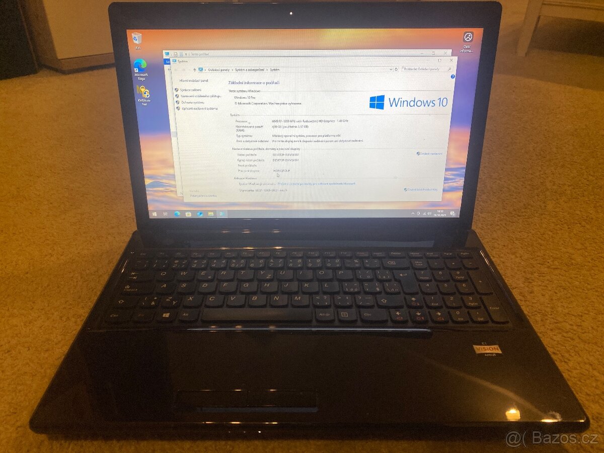 Notebook Lenovo G585 – 15,6", AMD, 4 GB RAM, SSD 224 GB