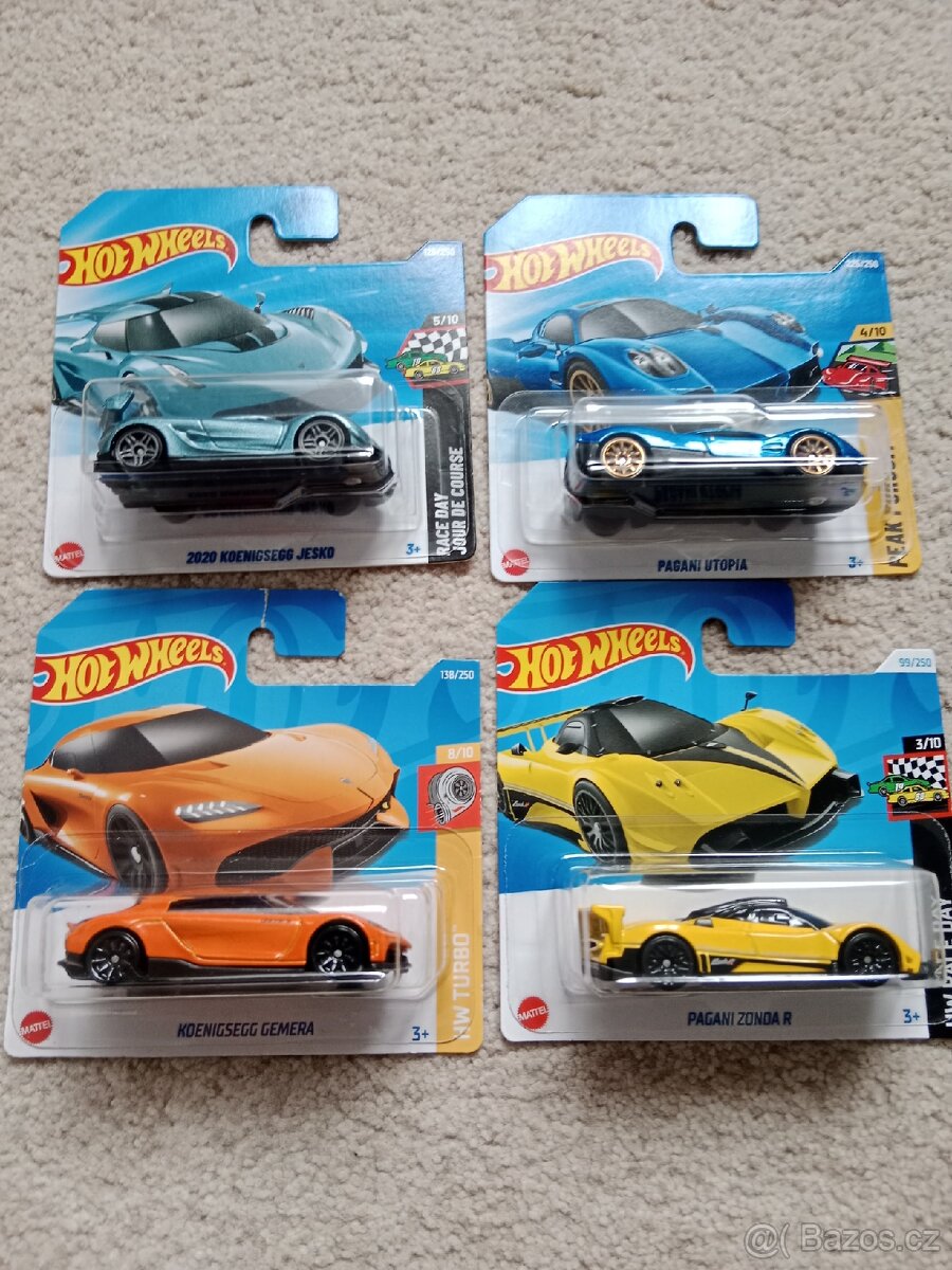 Hot wheels pagani Zonda, Utopia, koenigsegg jesko, gemera