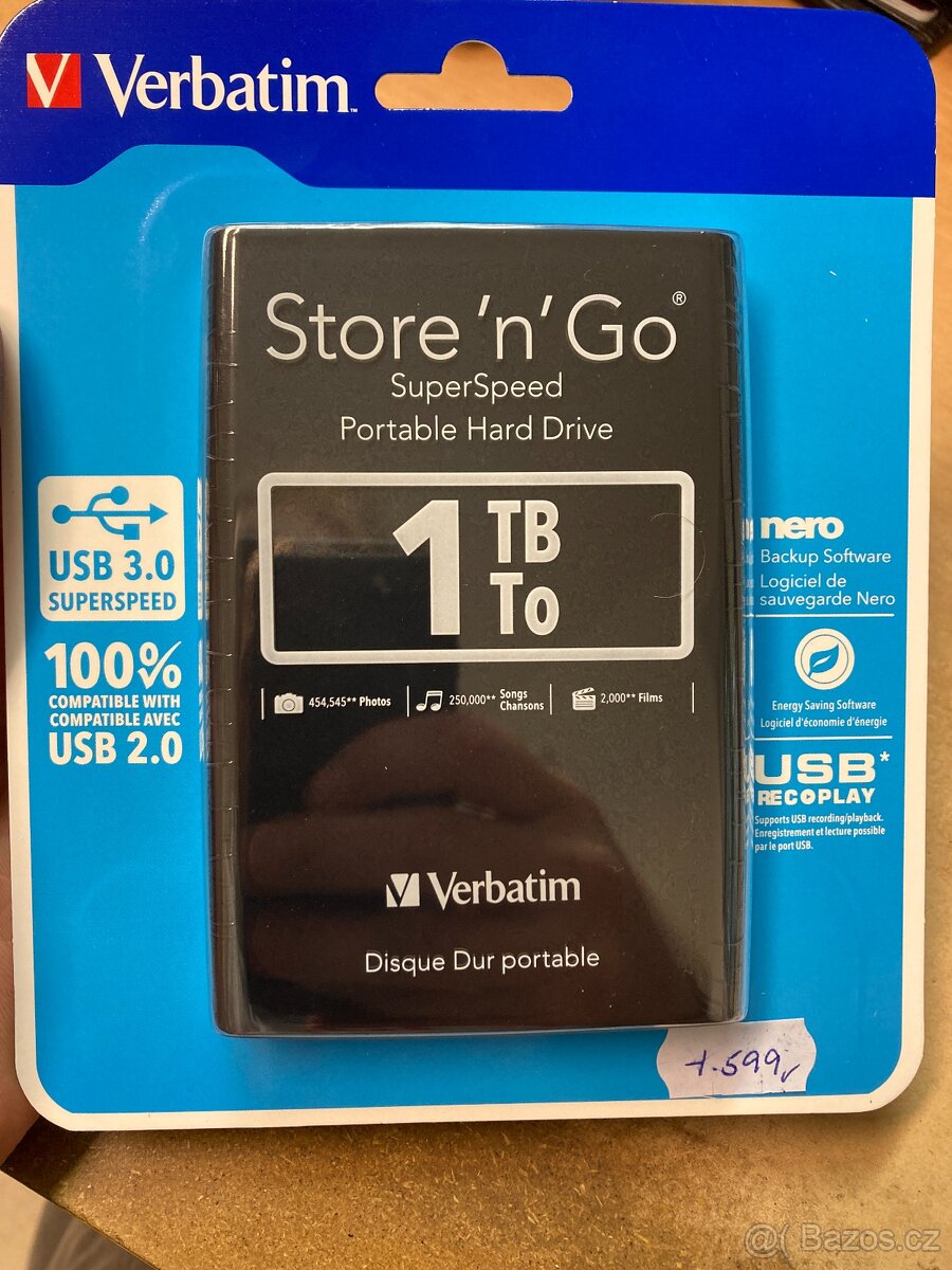 Verbatim USB HDD 1TB - černý