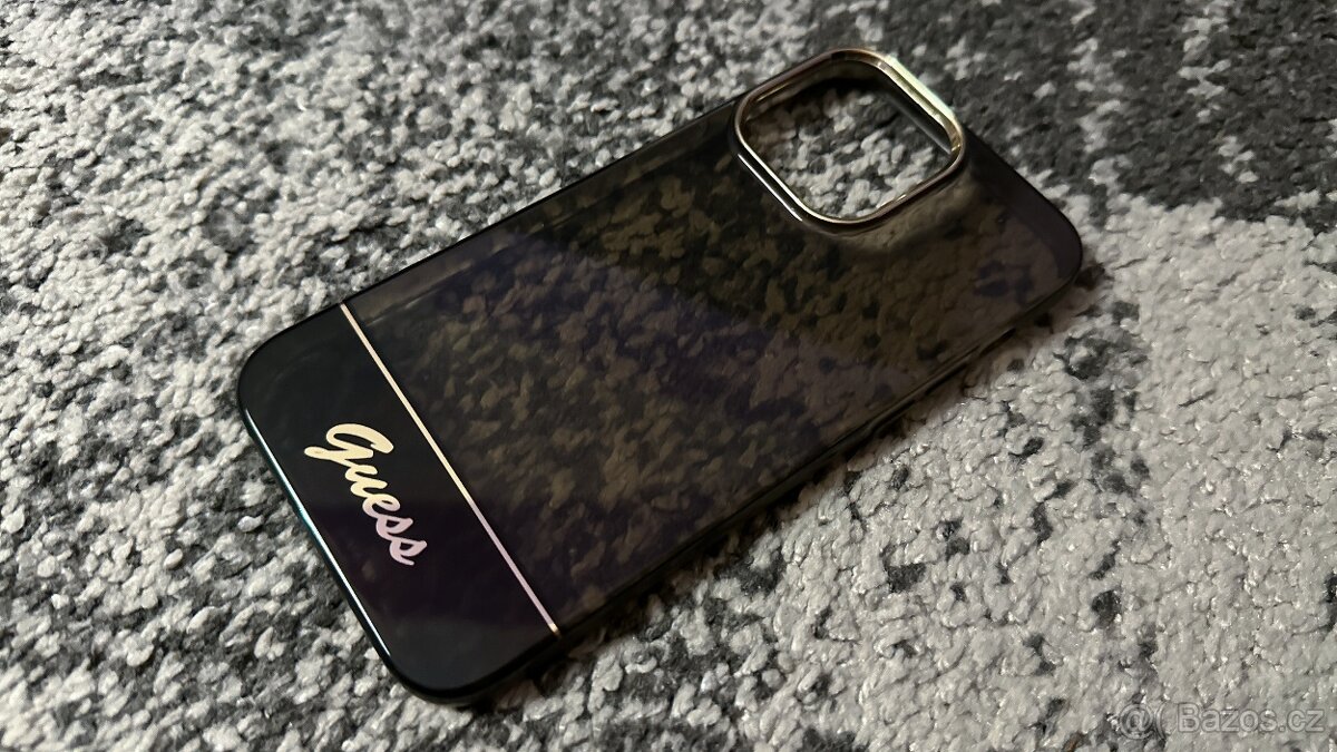 Kryt Guess na iPhone 14 PRO MAX - Černozlatý