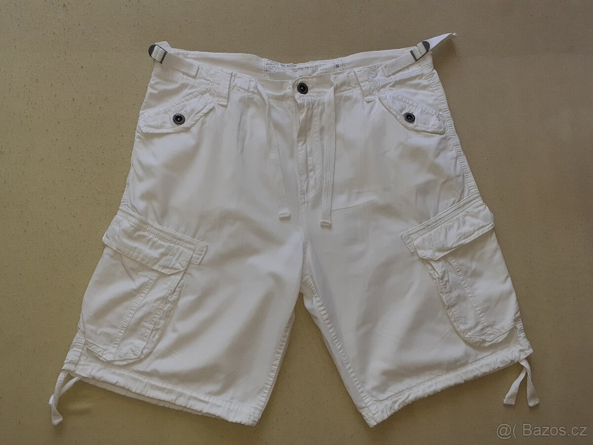 Pánské cargo kraťasy bílé