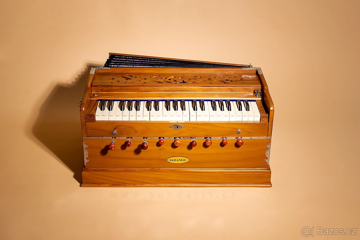 Indické Harmonium Sarangg Teak 3,5 Oktávy