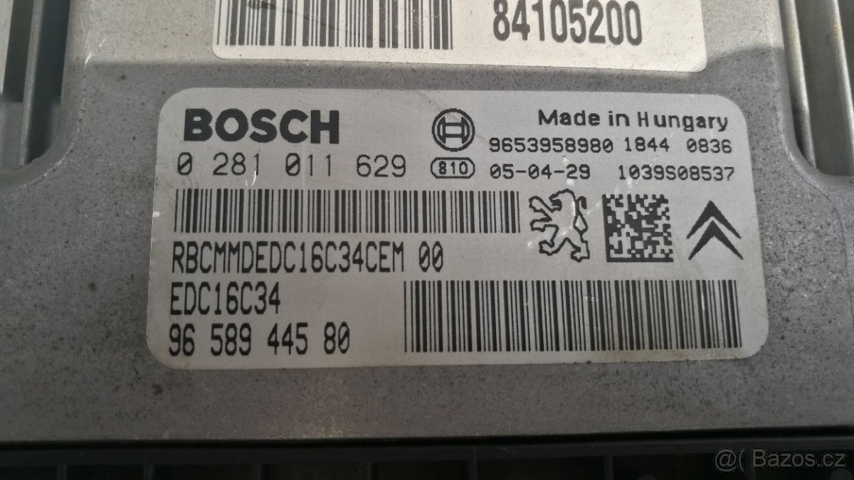 Peugeot-Citroen 1,6 HDi ECU Bosch 0281011629 9658944580