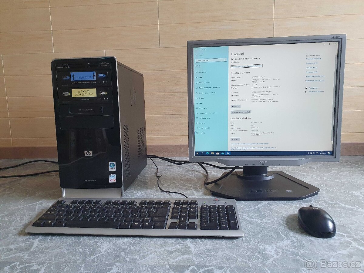 HP Pavilion+ Acer LCD19" monitor +klávesnice +myš +Win10 Pr