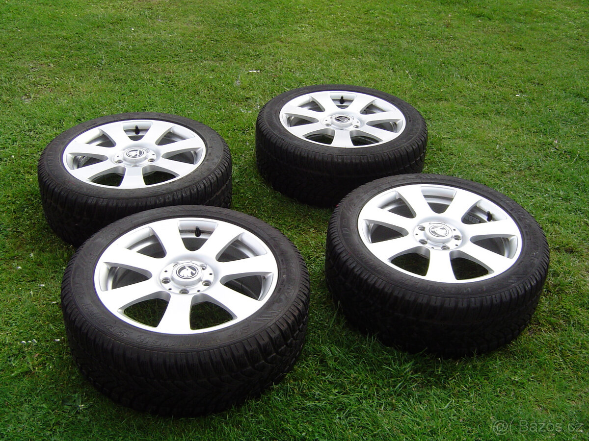 4 XZIMNÍ HLINÍKOVÁ KOLA ŠKODA OCTAVIA SCOUT,YETI 225/50 R17.