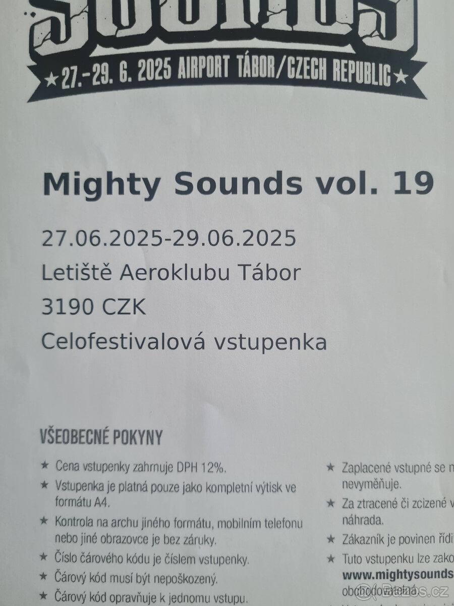 mighty sounds - 2 lístky + camp