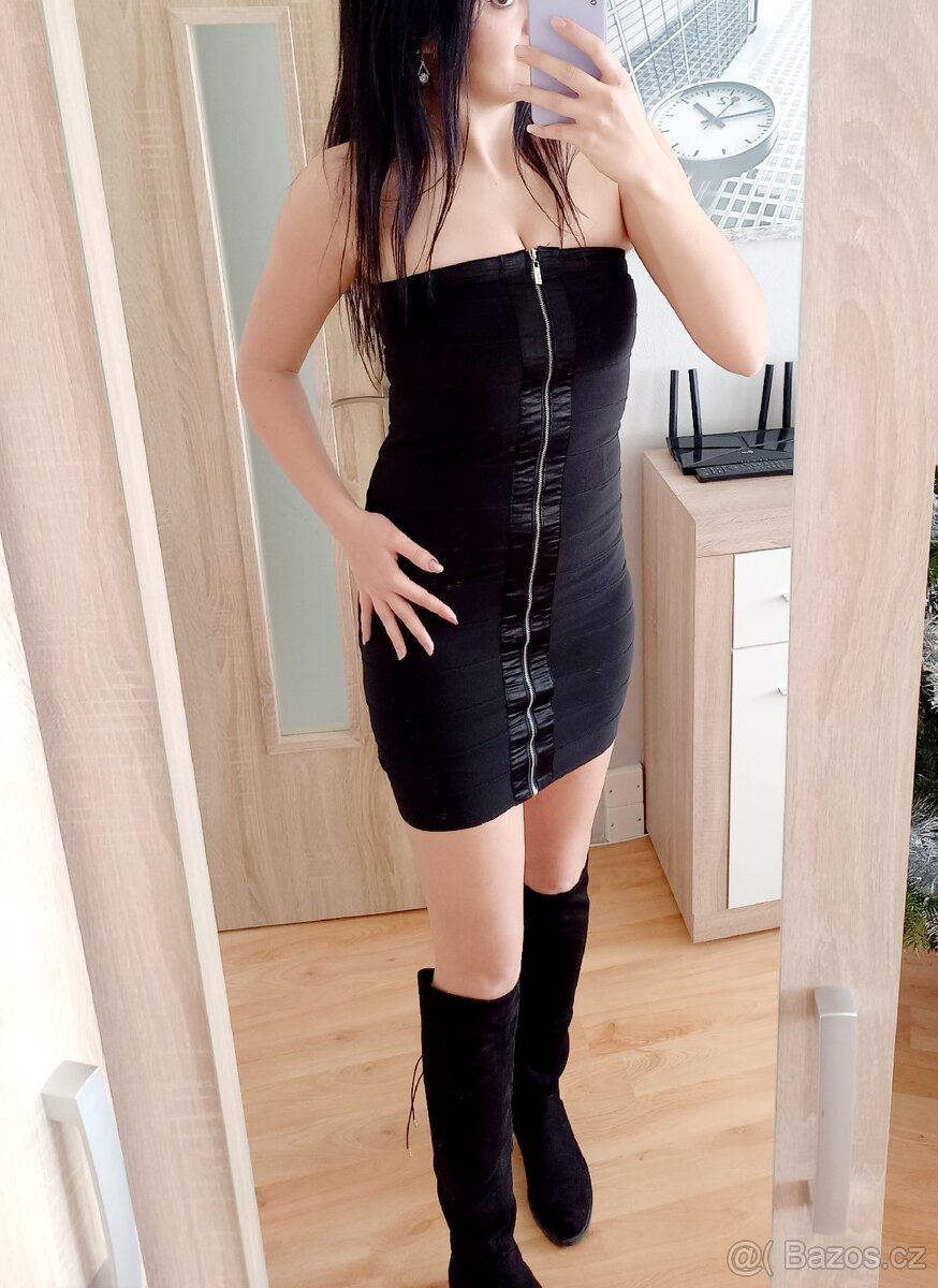 Letni party saty cerne mini vel S