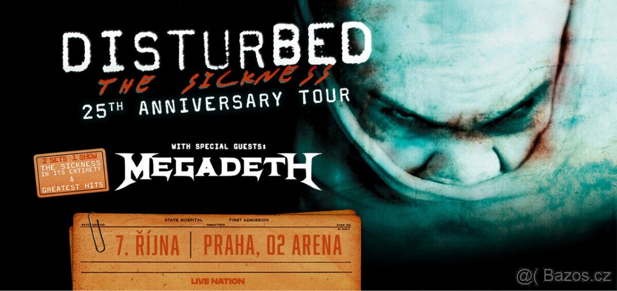 Disturbed - 2x vstupenka 7.10.2025