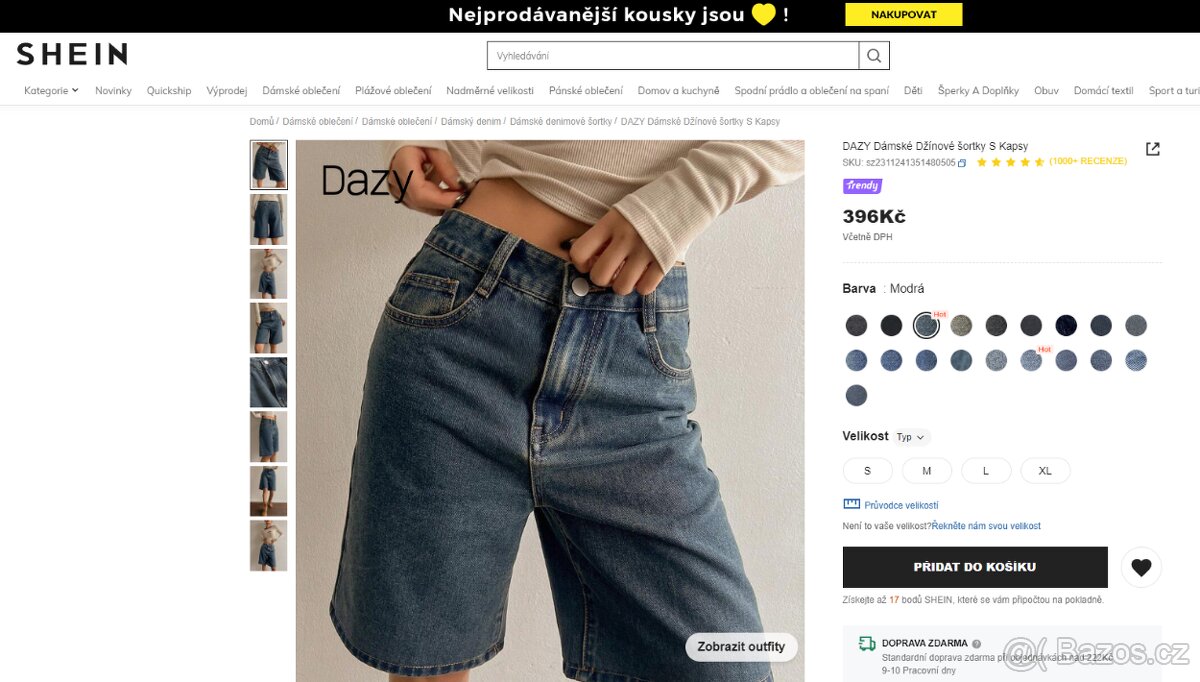 Shein M džínové šortky  - NOVÉ - SLEVA