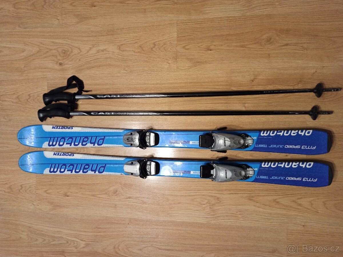 Juniorské lyže Sporten 118cm+ hůlky 115cm