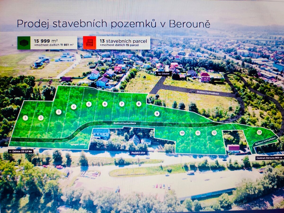 LUKRATIVNÍ POZEMKY K BYDLENÍ V BEROUNĚ - PŘES 25 000 m2