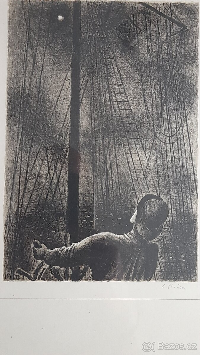 Originální grafický list , or.podpis - Cyril Bouda