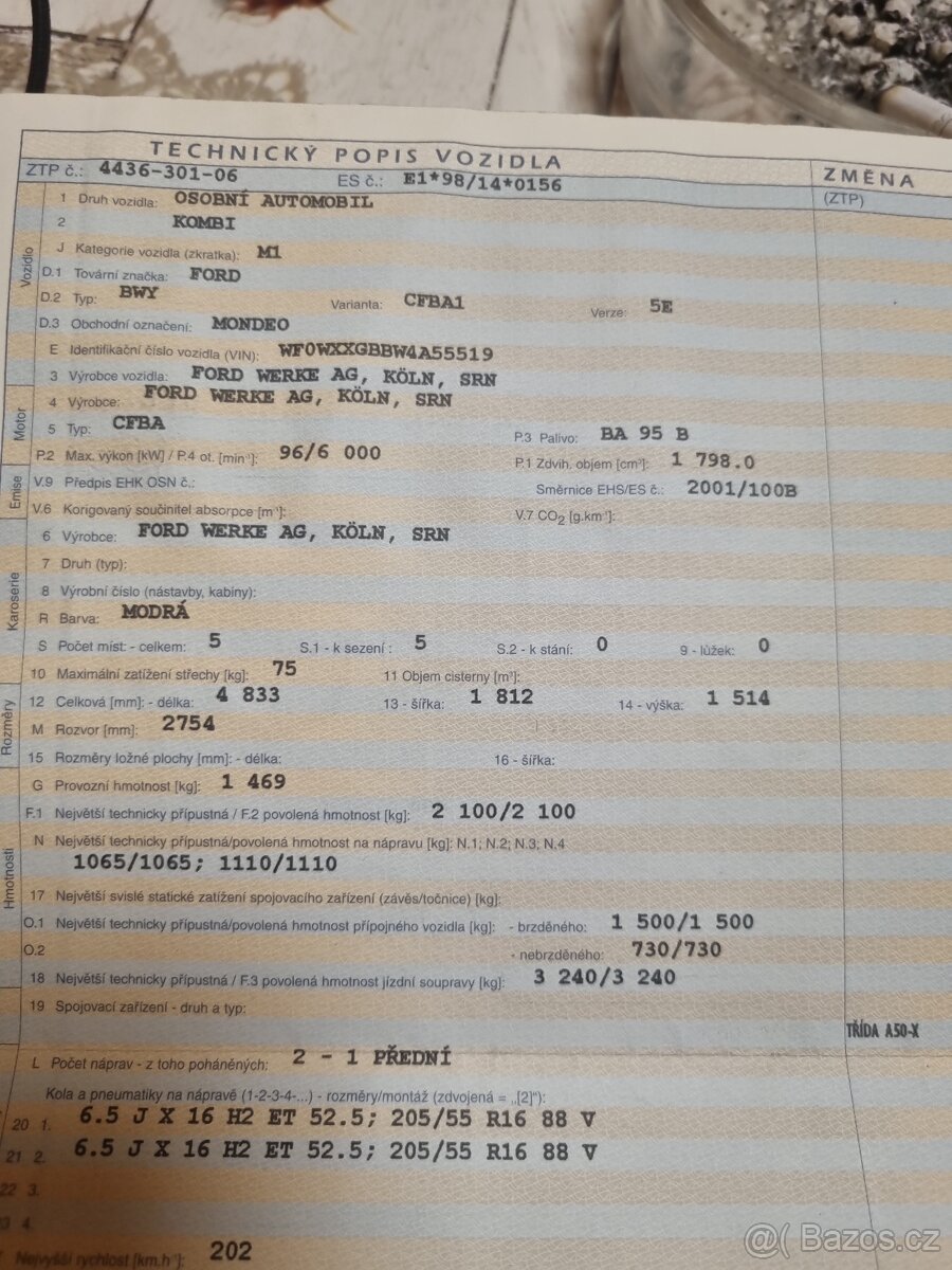 Prodám Ford mondeo Kombi rok výroby 2004