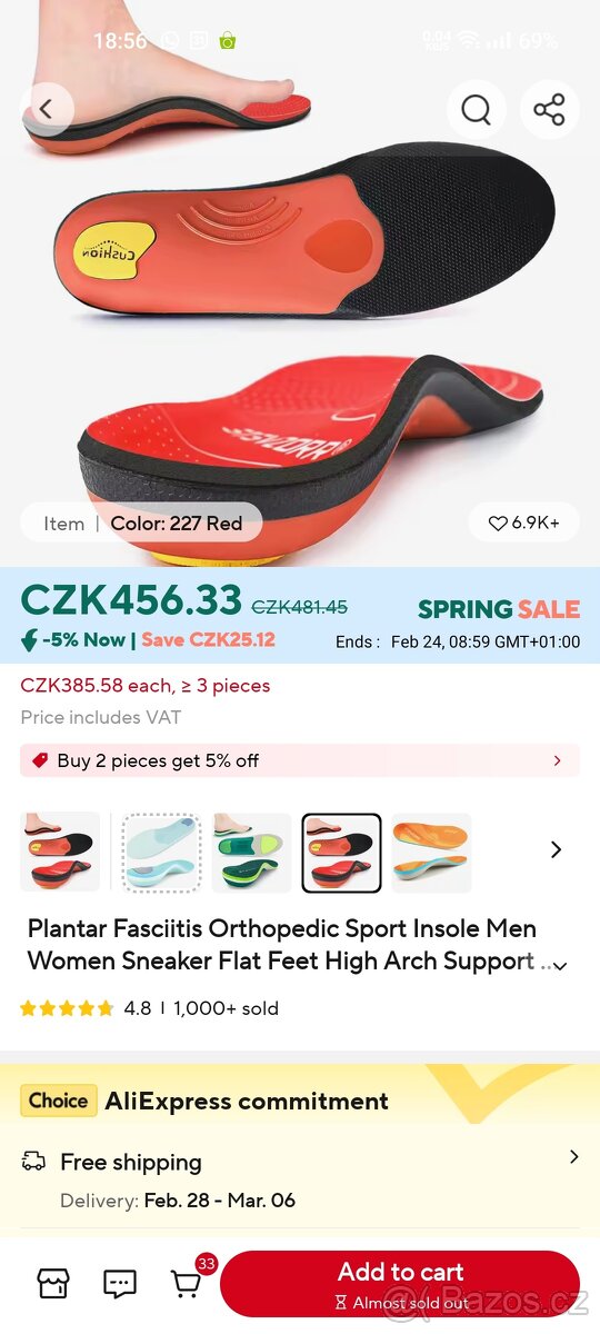 Ortopedické vložky 30cm