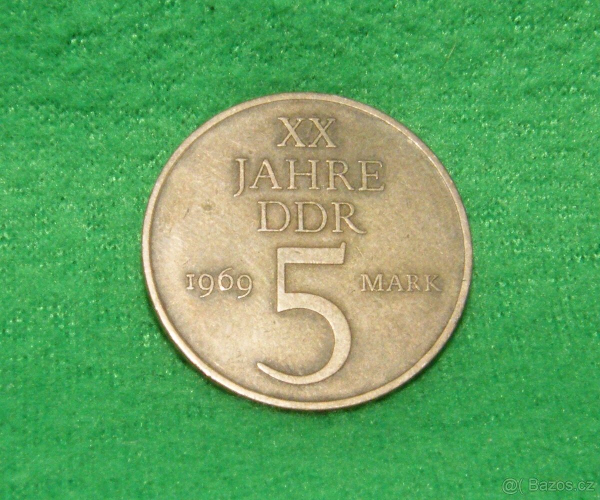 Mince NDR - 5 marek, r. 1969, XX. let NDR