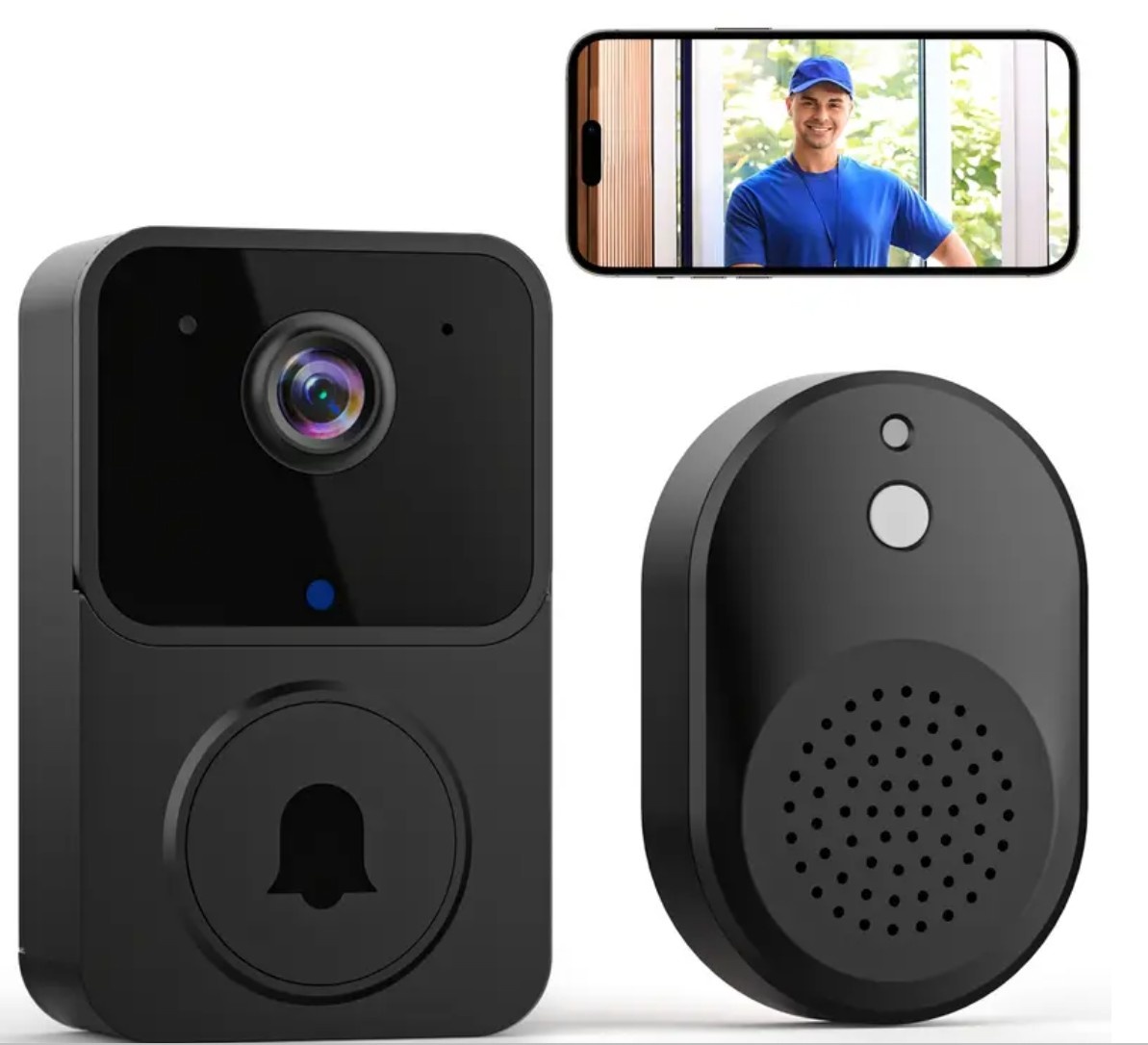 Venkovní bezdrátový smart mini videozvonek se stříškou