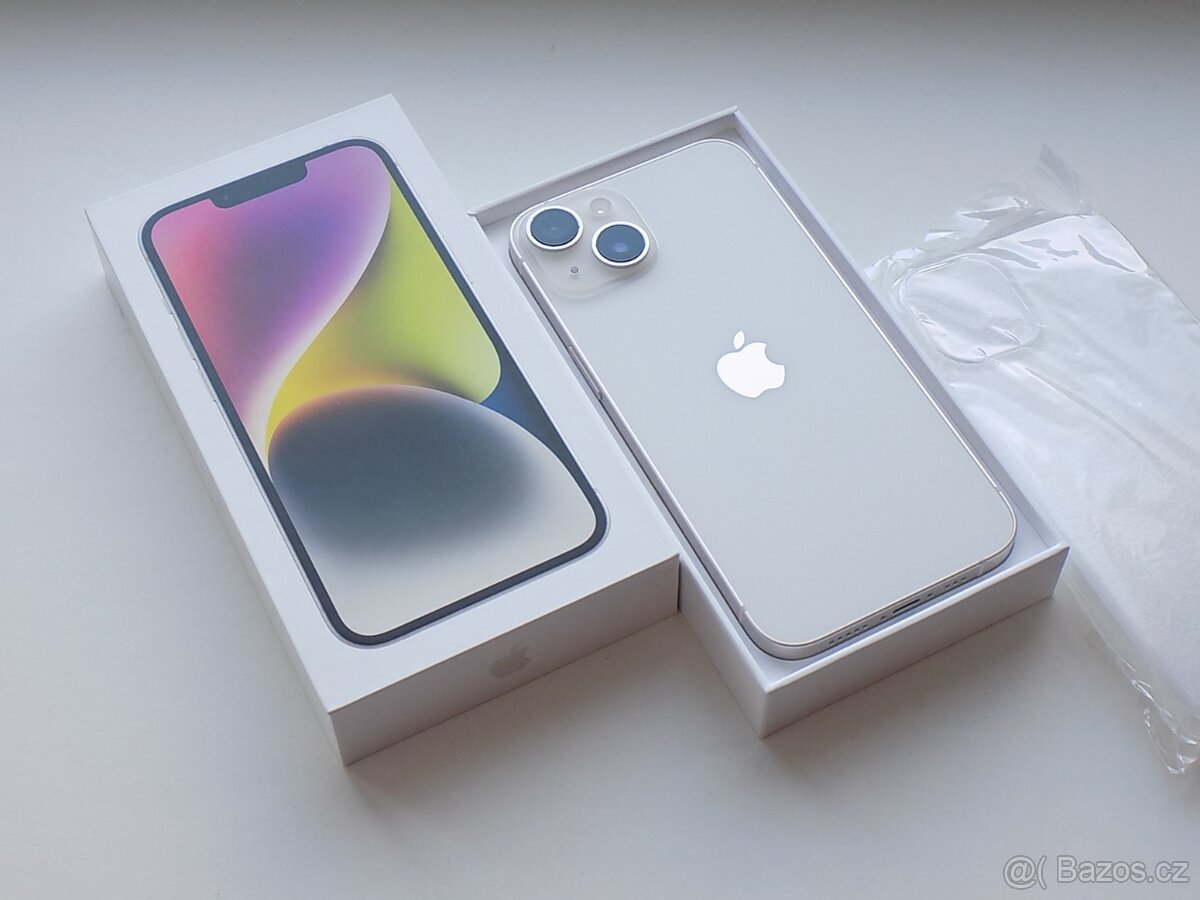 Apple iPhone 14 256GB Bílý - ZÁRUKA 12 MĚSÍCŮ - TOP STAV