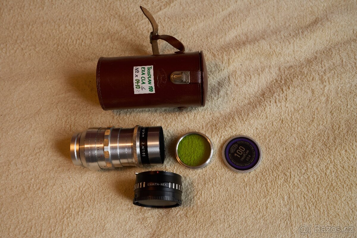 Objektiv Trioplan 100mm/f2.8 baj. EXA +Adap Sony E