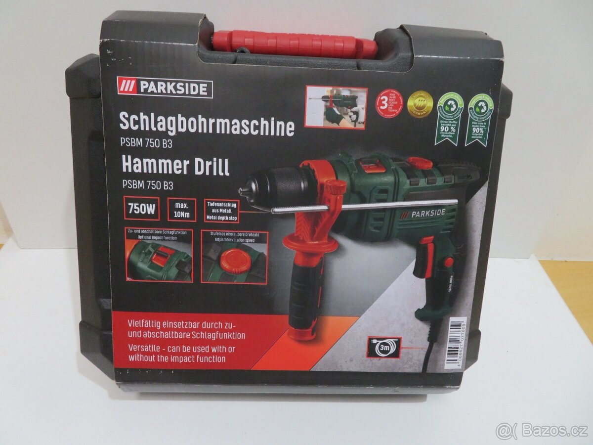 Nová příklepová vrtačka Parkside PSBM 750 B3