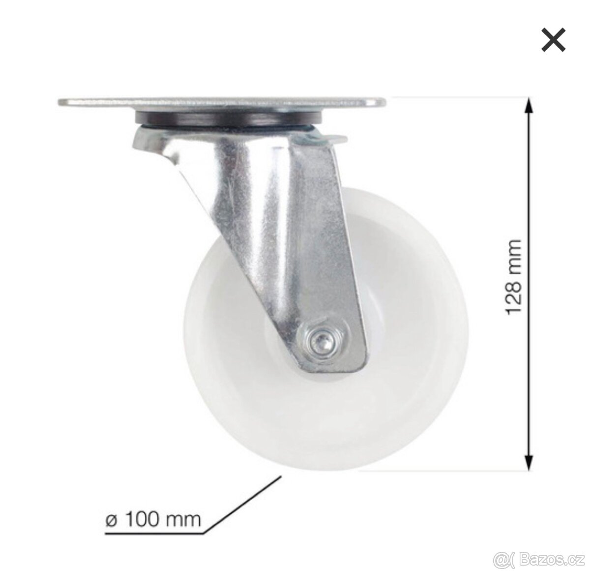 Nábytkové kolečko ⌀ 100 mm s deskou 10ks