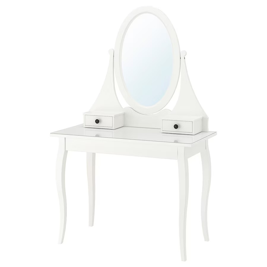 HEMNES IKEA Toaletní stolek se zrcadlem, bílá, 100x50 cm