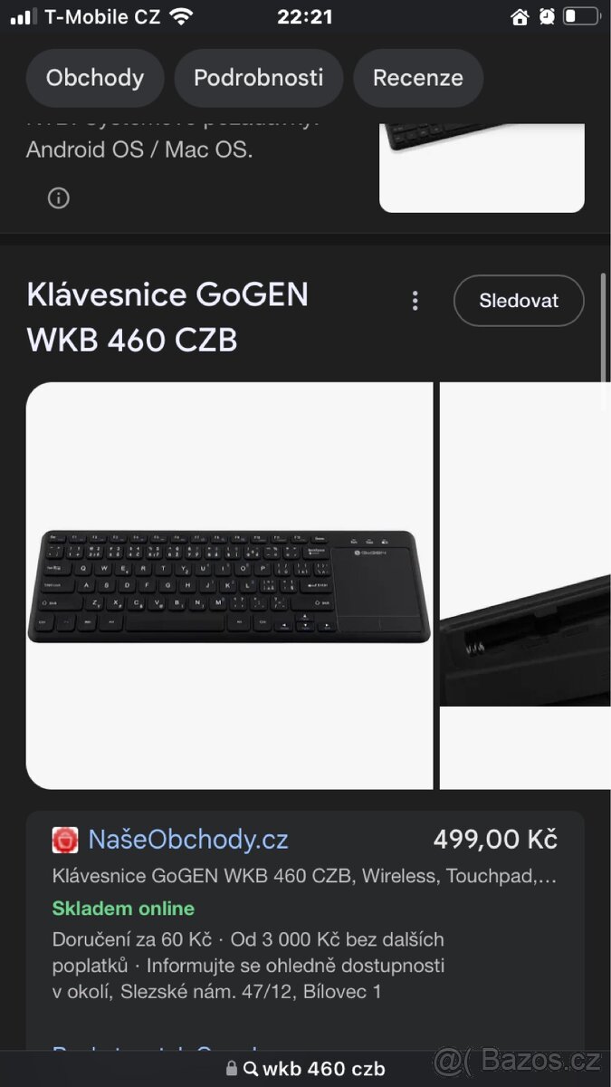 Bezdrátová klávesnice s USB