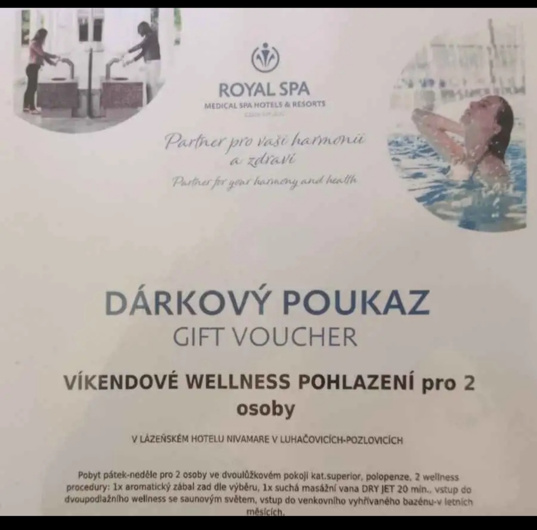 Dárkový poukaz na Welness Luhačovice