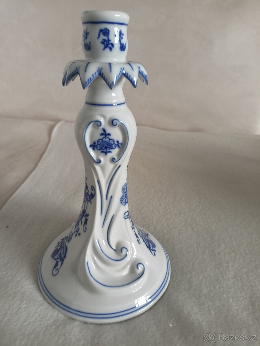 Krásný zdobný svícen originální Cibulak 1983