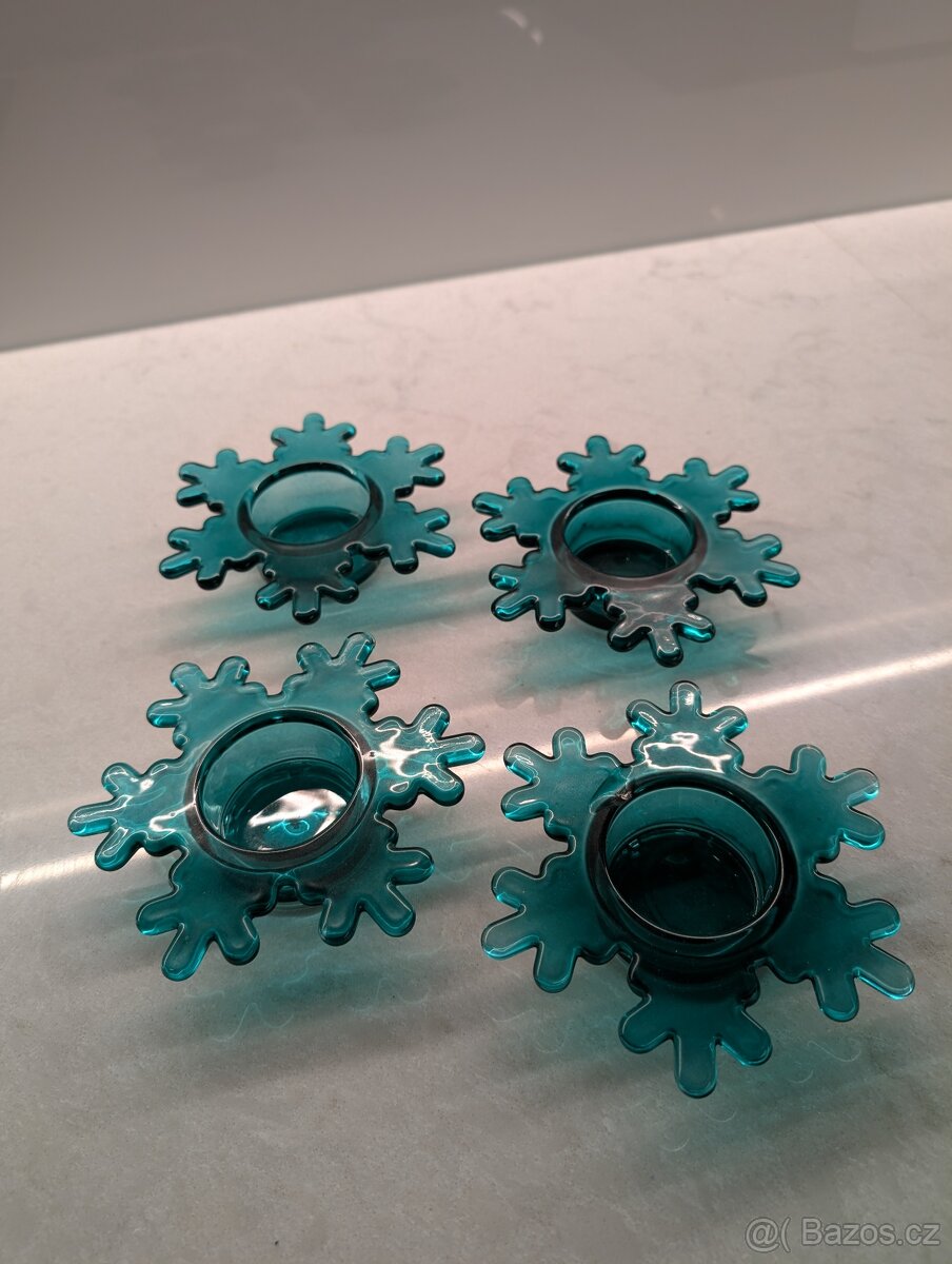 skleněné svícny na čajové svíčky (sada 4ks)