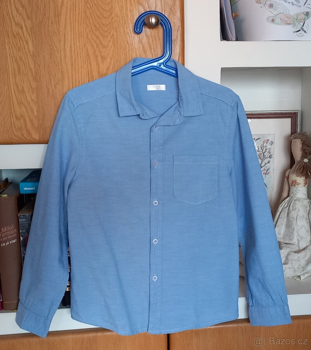Košile modrá společenská pro kluky vel. 128