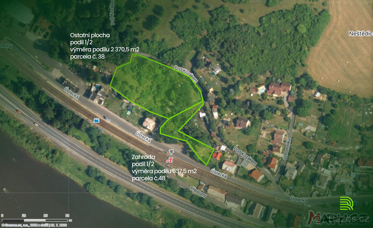 prodej zahrady KÚ Neštědice parl.č. 38 a 48