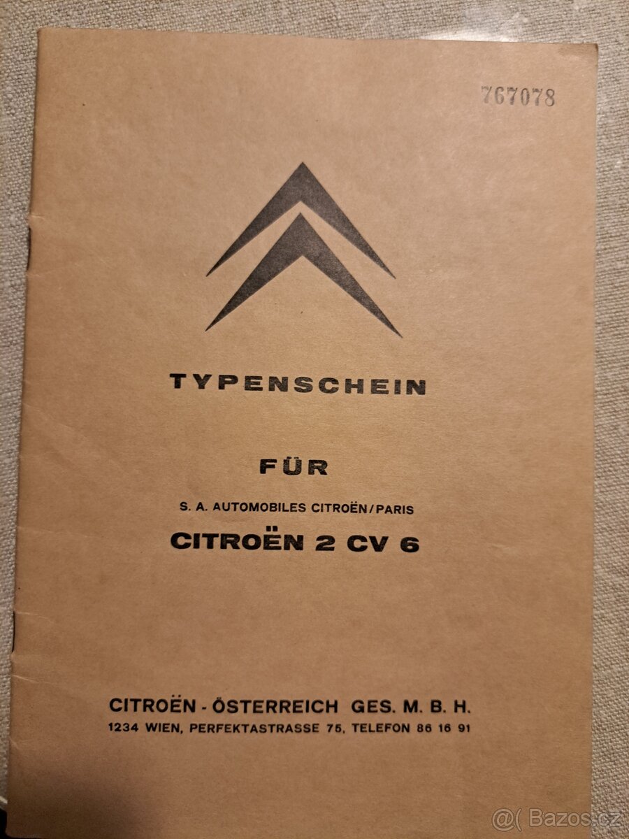 Papíry na Citroen 2CV