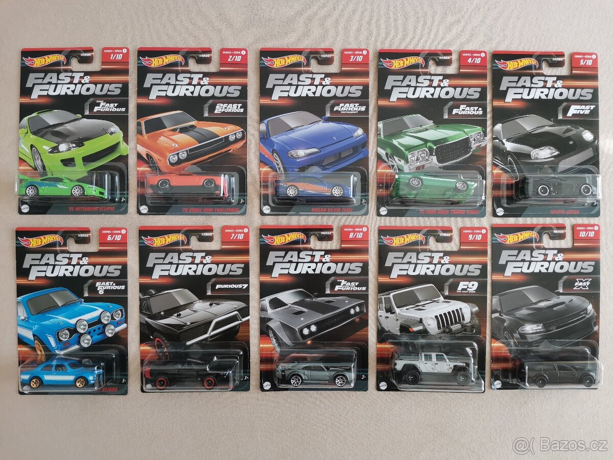 Hot Wheels Fast and Furious kompletní sada