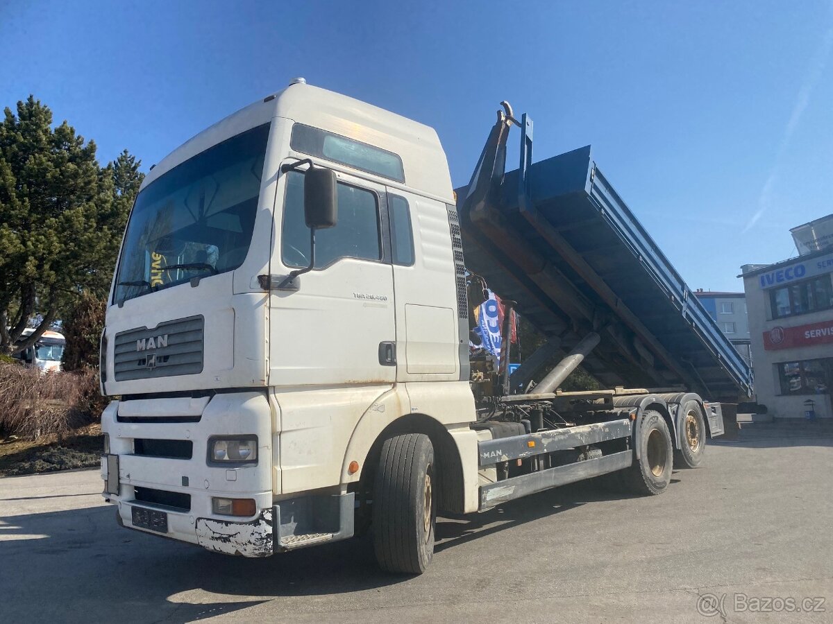MAN nosič kontenerů + ruka, jeřáb, HNJ EFER