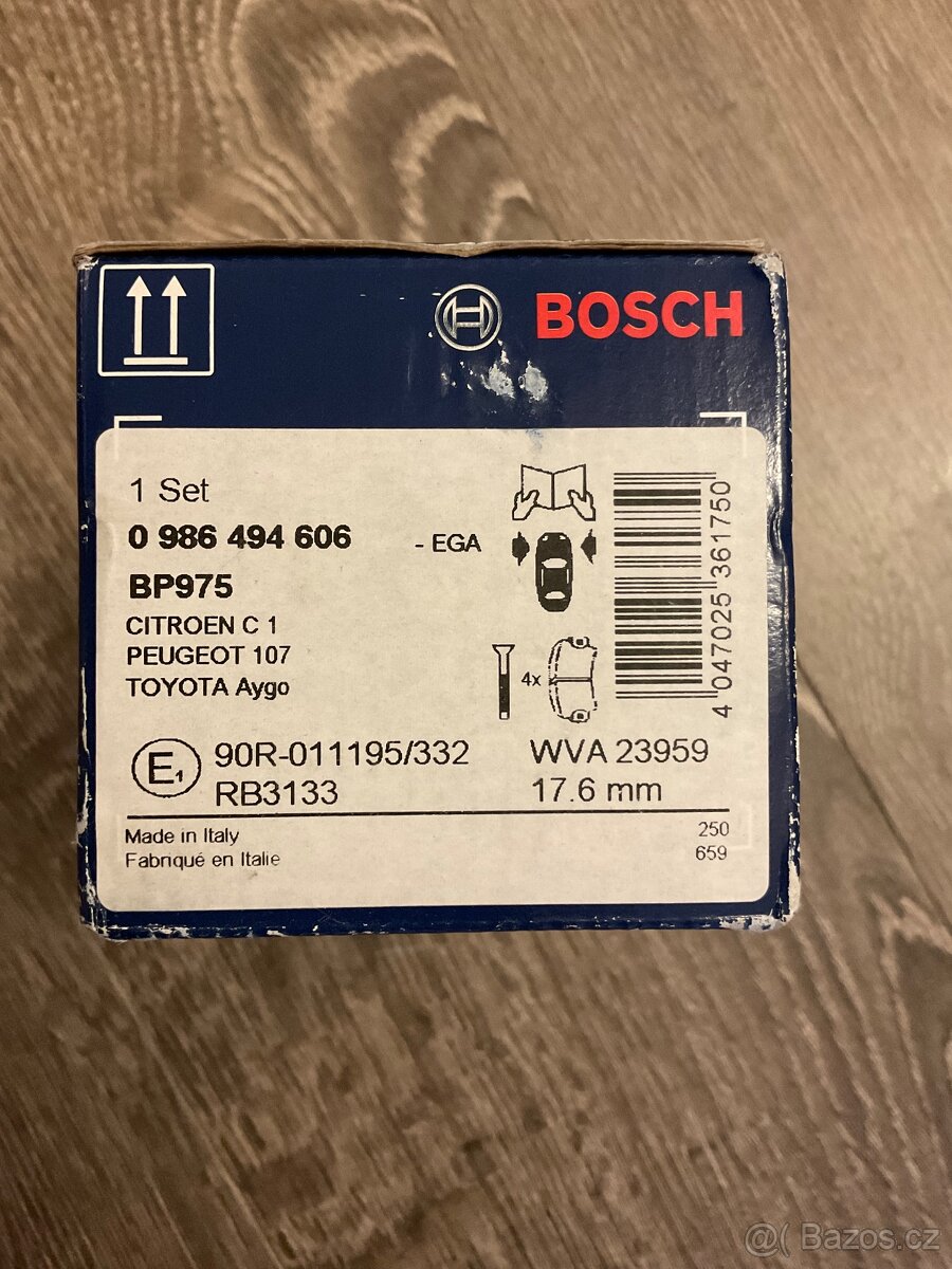 Brzdové destičky na C1, 107, Aygo - Bosch BP975