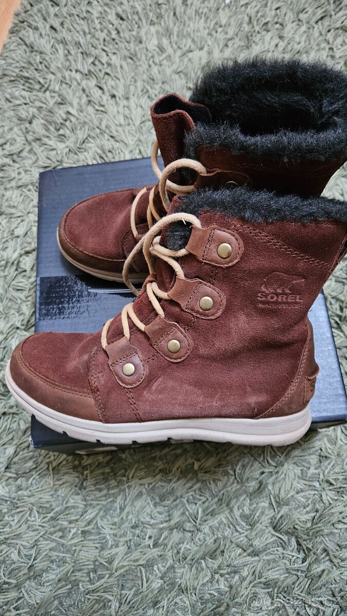 Zimní kožené boty SOREL vel. 38 (spíše 36-37)