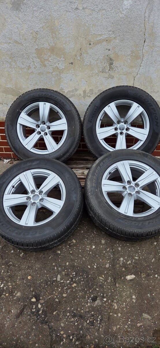 Alu kola R18, 5x112 Audi Q7, zimní pneu 255/60