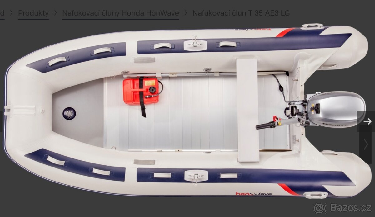 Motorový člun Honwave T35-AE, 15HP + nákladní přívěs CBS