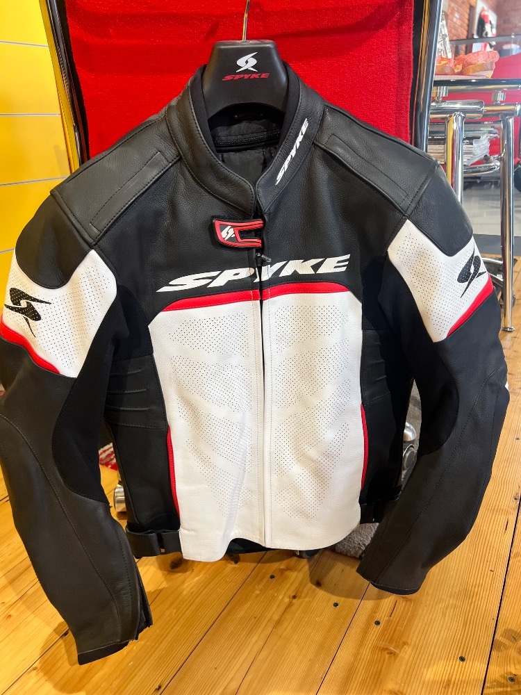 Kožená bunda Spyke Imola Evo 2.0 bílá/červená