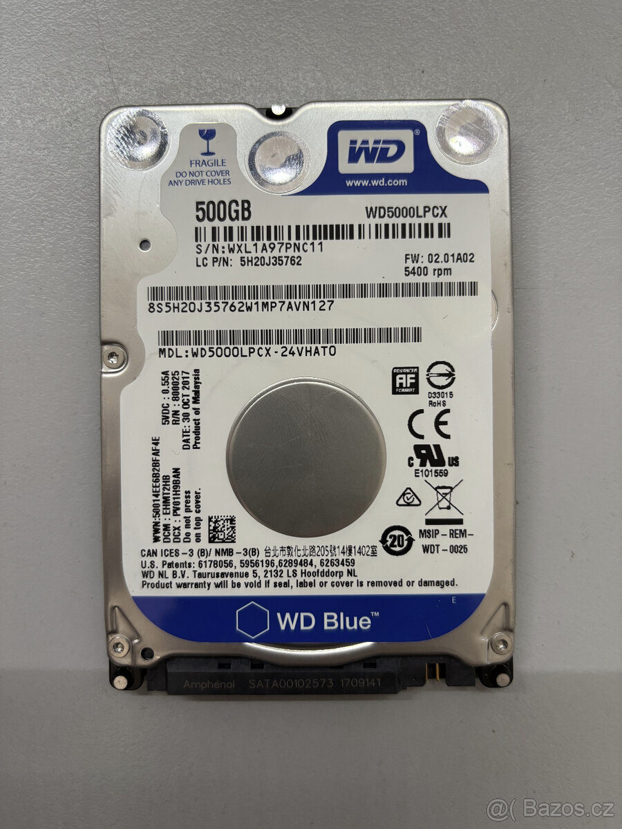 WD Blue 500GB, WD5000LPCX 2,5¨