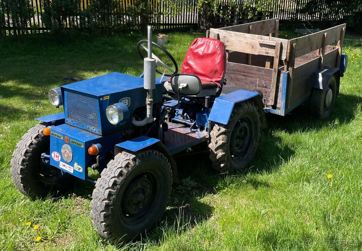Malotraktor domácí výroby + valnik.