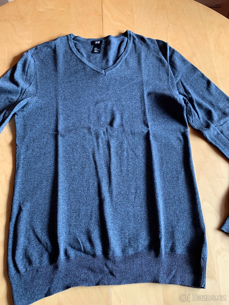 pánský tm. šedý svetr zn. H&M - vel. M - nový