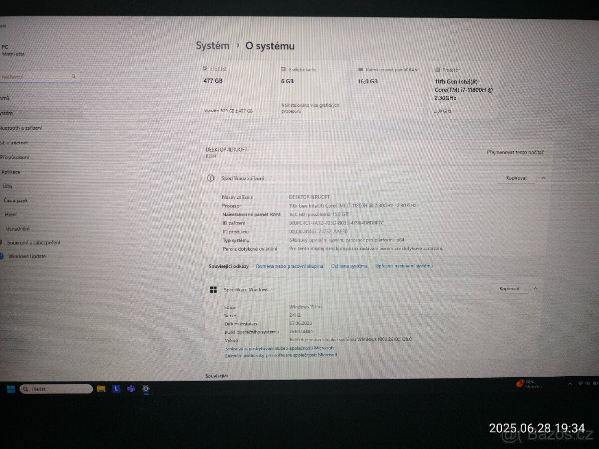 Herní notebook Lenovo Legion 5 17ITH6H