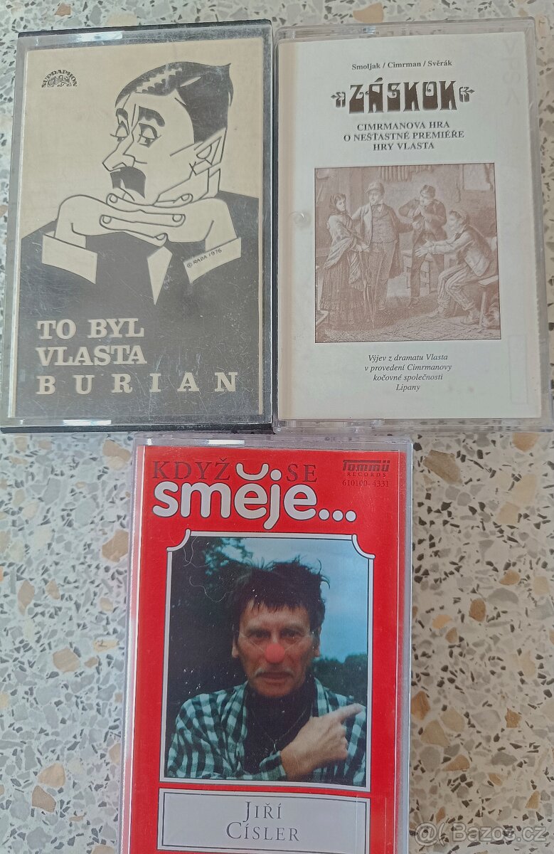 Prodám 3x raritní MC kazety (CIMRMAN, CÍSLER, BURIAN)