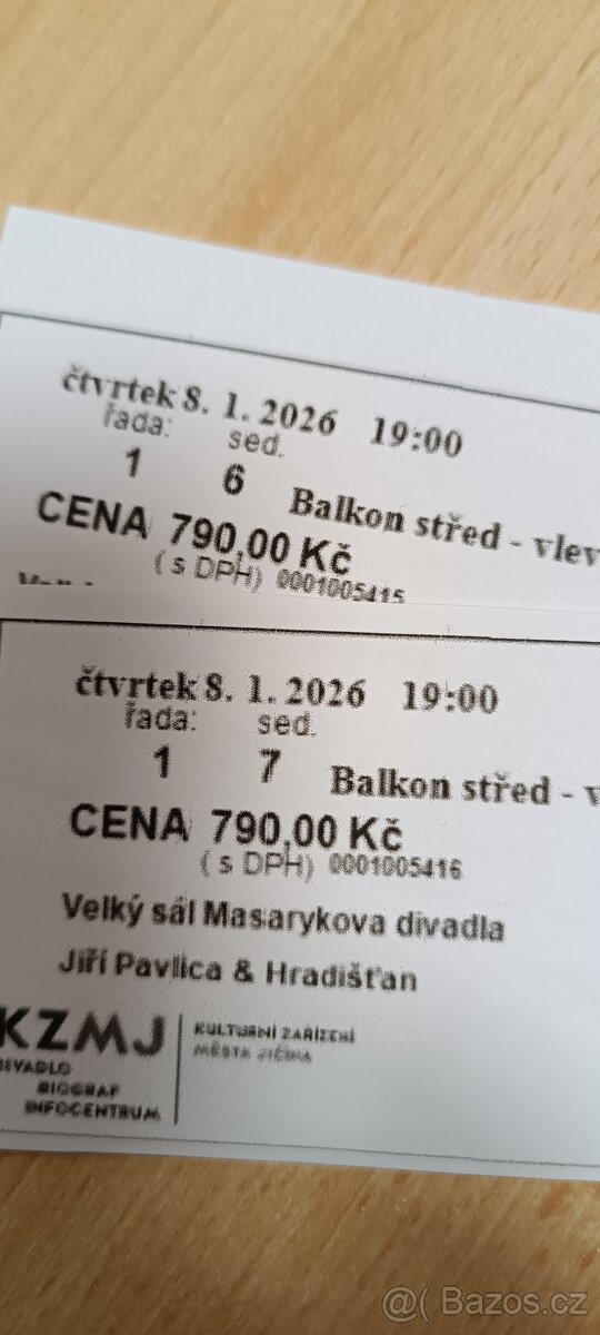 2 vstupenky na koncert Jiří Pavlica a Hradišťan