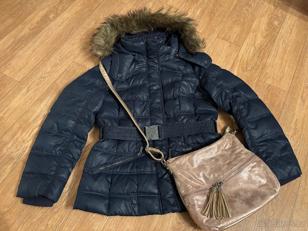 Dámská zimní péřovka, podzimní bunda a kabelka